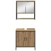vidaXL Bathroom Furniture Set with Shelf 3 pcs Brown Engineered wood