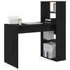 vidaXL Desk with Shelf Black Oak 113 x 54 x 120 cm Engineered Wood