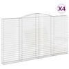 vidaXL Arched Gabion Baskets 4 pcs 400x30x220/240 cm Galvanised Iron
