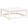 vidaXL Garden Footstool | White | Solid pine wood | 70x70x30 cm | Modular