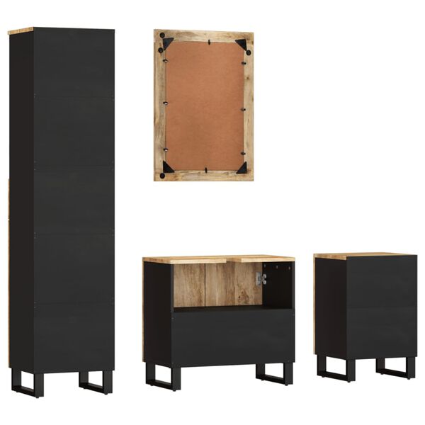 vidaXL 4 Piece Bathroom Furniture Set Solid Wood Mango