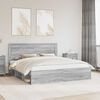 vidaXL Bed Frame Grey Sonoma 180 x 200 cm Solid Pine Wood