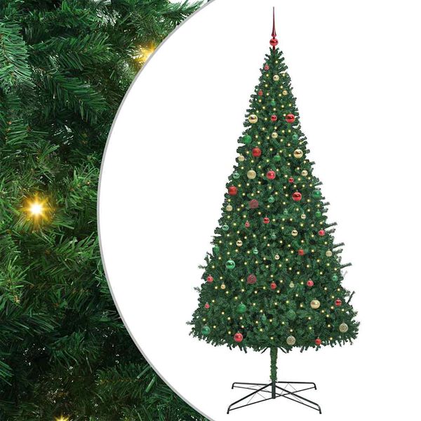 vidaXL Christmas Tree with Decorative String Lights Green 400 cm PVC