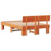 vidaXL Bed Frame with Headboard Wax Brown 135 x 190 cm Solid Pine Wood