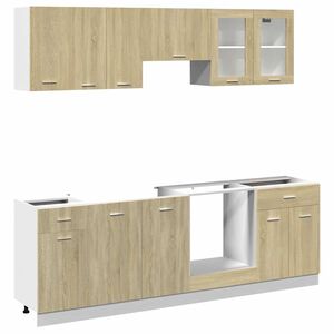 vidaXL 8 Piece Kitchen Cabinet Set Lyon Sonoma Oak Engineered Wood
