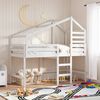 vidaXL Loft Bed with Ladder and Roof without Mattress White 90x190 cm Single