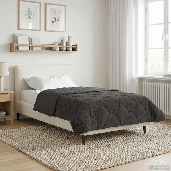 vidaXL Full Year Duvet Quilted Anthracite 155 x 220 cm