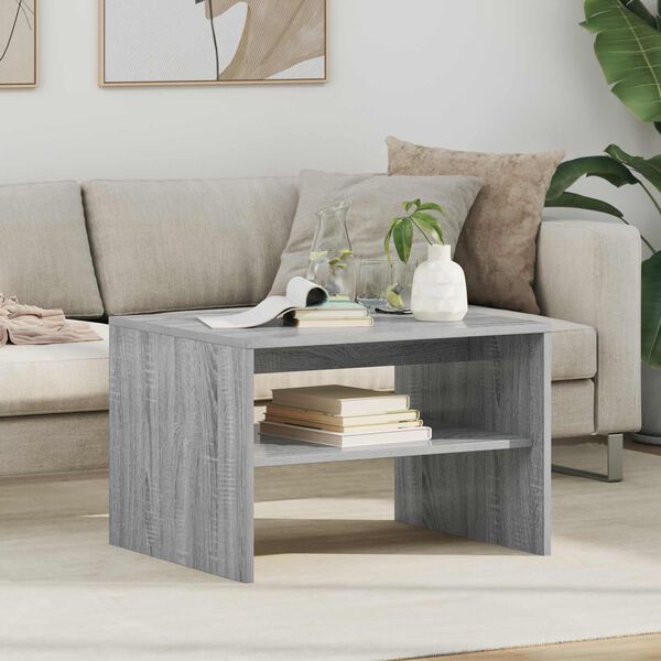 vidaXL Coffee Table Grey Sonoma 60 x 50 x 40 cm Engineered Wood