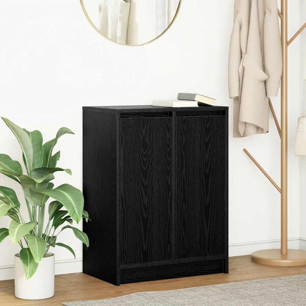 vidaXL Sideboard Black Oak 57x34x76 cm Engineered Wood