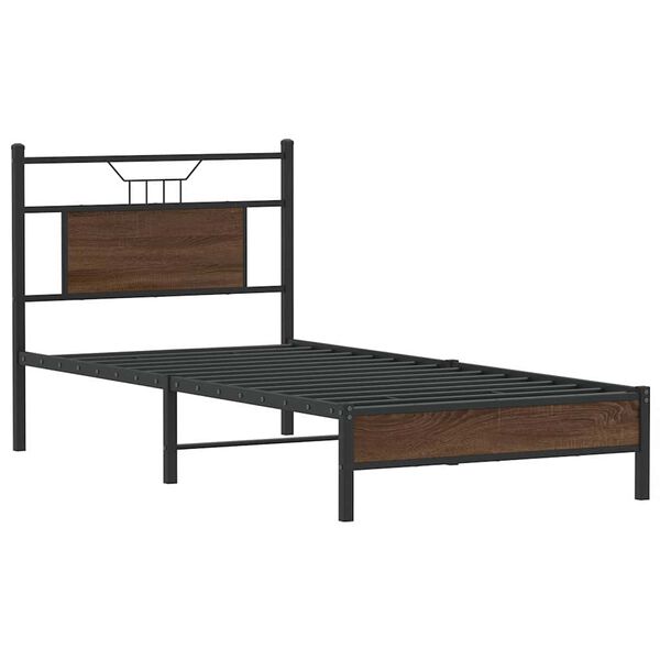 vidaXL Bed Frame without Mattress Brown Oak 80x200 cm Engineered Wood