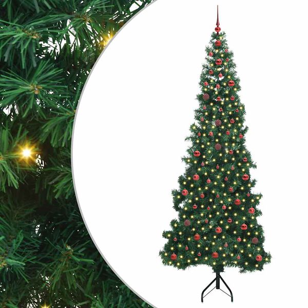 vidaXL Corner Artificial Christmas Tree Green 240 cm PVC and Metal