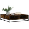 vidaXL Coffee Table Smoked Oak 100x100x30 cm Engineered Wood and Metal