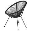 vidaXL Garden Moon Chairs 2 pcs Rattan Black