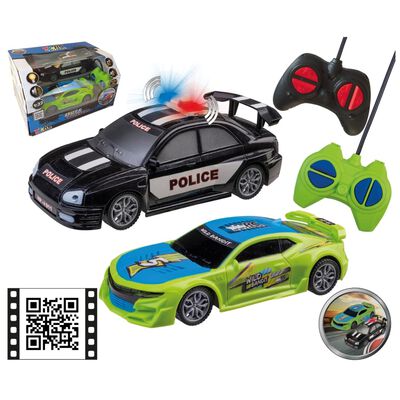 Happy People Radio-controlled Toy Racer and Police Car Set 1:22