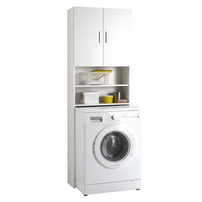FMD Washing Machine Cabinet with Storage Space White