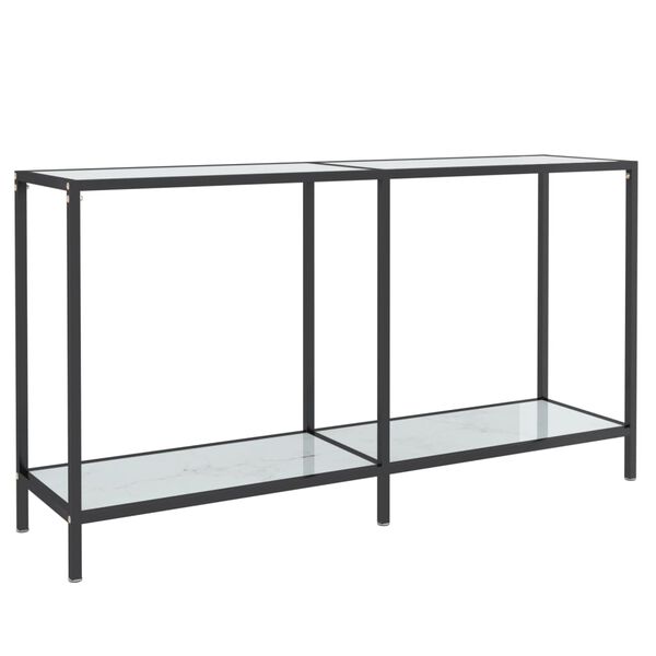 vidaXL Console Table White 140x35x75.5 cm Tempered Glass