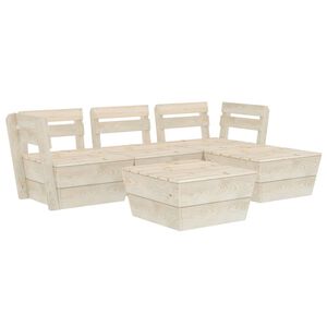 vidaXL 5 Piece Garden Pallet Lounge Set Impregnated Spruce Wood