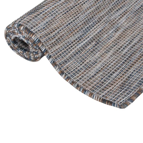 vidaXL Outdoor Flatweave Rug 160x230 cm Brown and Blue