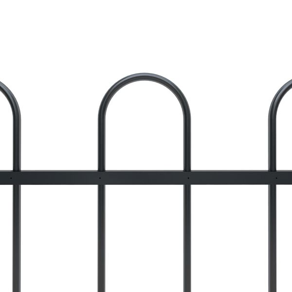 vidaXL Garden Fence with Hoop Top Steel 359x100 cm Black