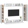 vidaXL 8 Piece TV Cabinet Set White Engineered Wood