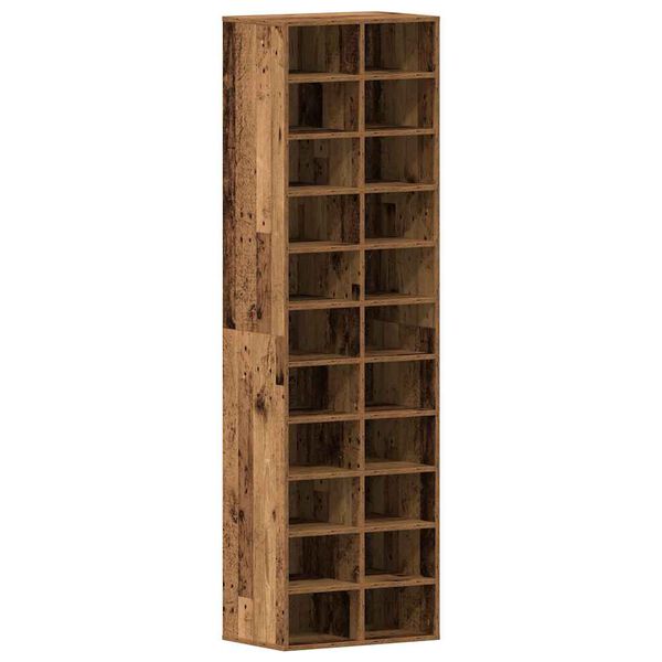 vidaXL Shoe Cabinet Old Wood 54x34x183 cm Engineered Wood