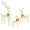 vidaXL Reindeer Family 3 pcs 300 LEDs Warm white 67 x 26 x 127 cm PET