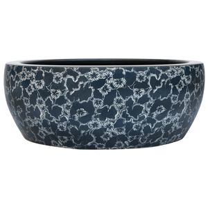 vidaXL Countertop Basin Black and Blue Round &Phi;41x14 cm Ceramic