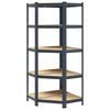 vidaXL 5-Layer Corner Shelf Anthracite Steel&Engineered Wood