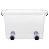 vidaXL Storage Boxes with Wheels & Lids 2 pcs Transparent 40 L