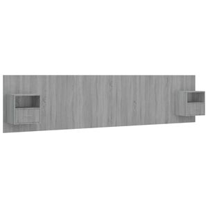 vidaXL Bed Headboard with Cabinets Grey Sonoma Engineered Wood