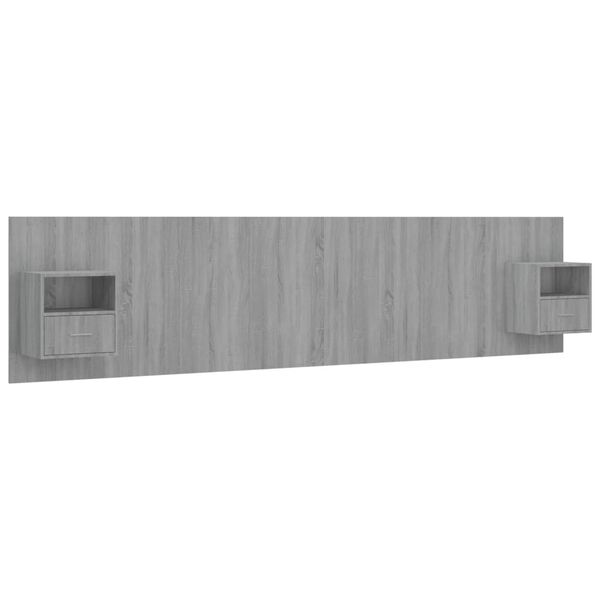 vidaXL Bed Headboard with Cabinets Grey Sonoma Engineered Wood