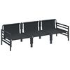 vidaXL Garden Sofa Set with Cushion 3 pcs Black Steel