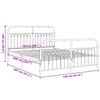 vidaXL Metal Bed Frame without Mattress with Footboard White 150x200cm