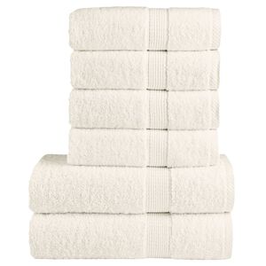 vidaXL 6 Piece Premium Towel Set SOLUND Cream 600 gsm
