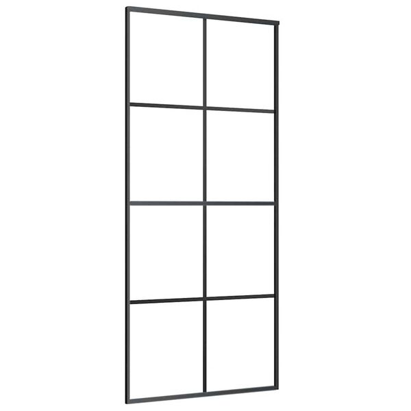 vidaXL Sliding Door with Hardware Set 90x205 cm ESG Glass&Aluminium