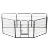 vidaXL Dog Playpen 8 Panels Steel 80x80 cm Black