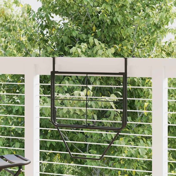 vidaXL Balcony Table Black 60x40 cm Steel