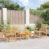 vidaXL 5 Piece Garden Lounge Set Beige Poly Rattan and Acacia Wood