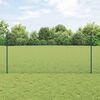 vidaXL Fence with Post Green 1.2 x 25 m Steel and PVC