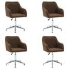 vidaXL Swivel Dining Chairs 4 pcs Brown Fabric
