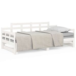 vidaXL Pull-out Day Bed without Mattress White 2x(90x190) cm