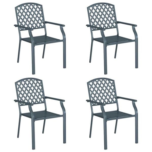 vidaXL Chair 4 pcs Anthracite 56 x 65 x 89cm Steel