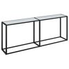 vidaXL Console Table White Marble 200x35x75.5cm Tempered Glass