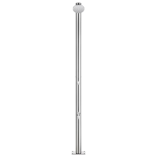 vidaXL Garden Shower with Grey Base 220 cm Stainless Steel