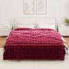 vidaXL Faux Rabbit Fur Blanket Bordeaux Red 240 x 270 cm Polyester