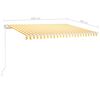 vidaXL Manual Retractable Awning 450x300 cm Yellow and White