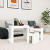 vidaXL Nesting Coffee Tables 3 pcs High Gloss White Engineered Wood