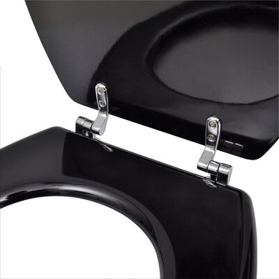 vidaXL WC Toilet Seat MDF Lid Simple Design Black