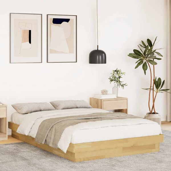vidaXL Bed Frame without Mattress 120x200 cm Solid Wood Oak