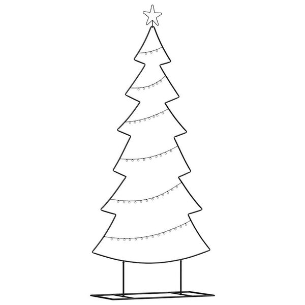 vidaXL Metal Christmas Tree with Stand Black 180 cm Steel